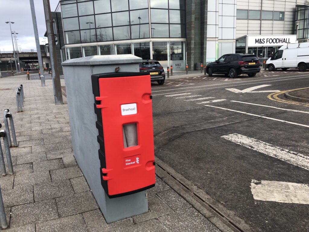 Fire Cloak on location at Braehead Shopping Centre in Glasgow