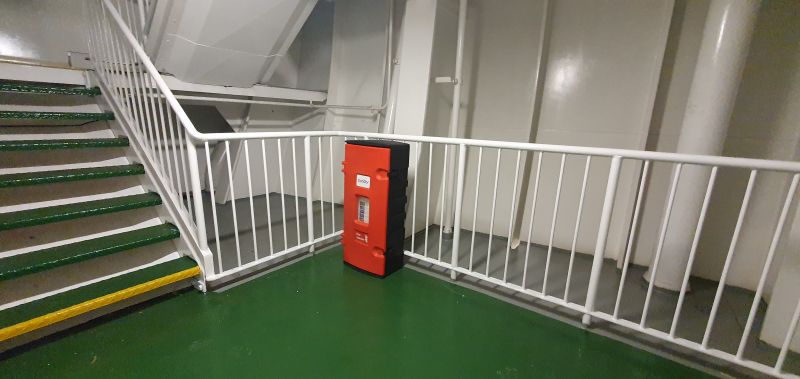 Fire Cloak Electric Vehicle Fire Blanket in situ on a ro-ro Condor ferry