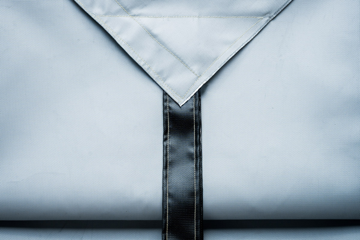 fire-cloak-strap-detail Deployment straps detail on the Fire Cloak EV Fire Blankets